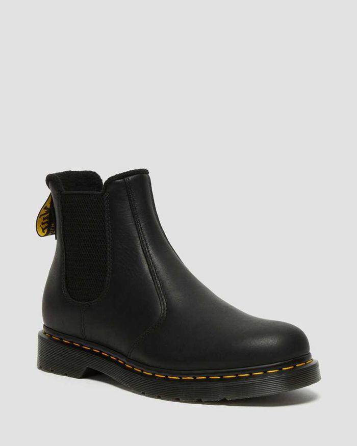 Dr Martens Mens 2976 Warmwair Leather Chelsea Boots Black - 52607FYLH